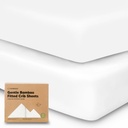 Keababies Paquete de 2 Sábanas de cuna ajustable de bambú suave (blanco suave), color: blanco suave