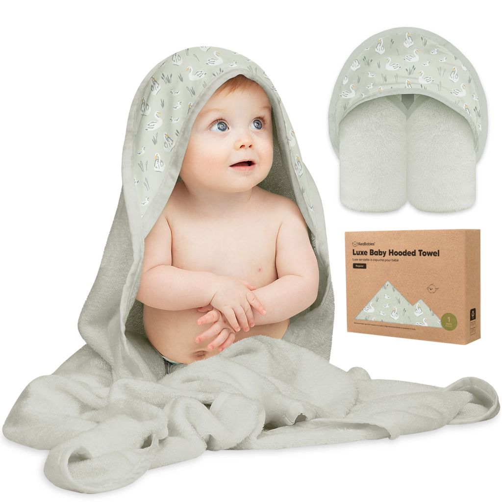 Keababies Toalla con capucha para bebé Luxe (Serenity), estilo: Serenity