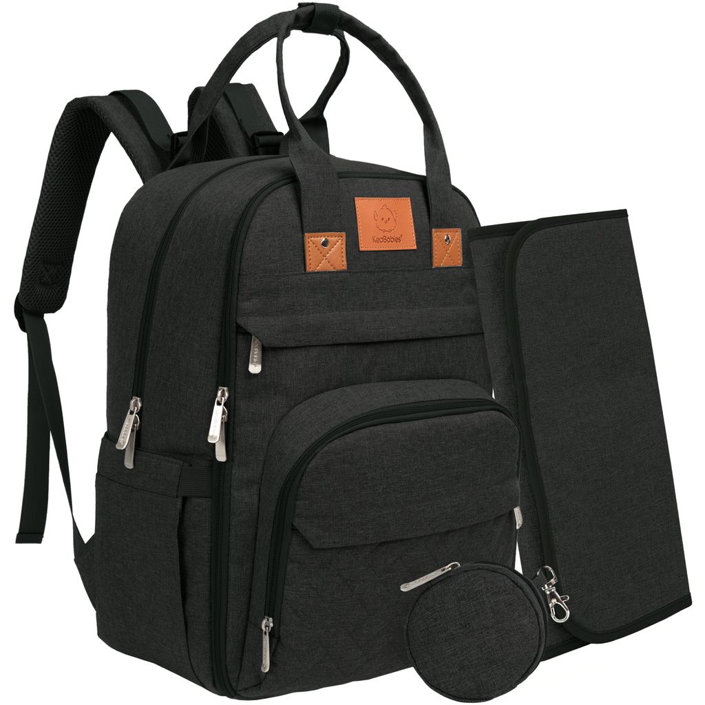 Keababies Mochila de pañales Rove (Trendy Black), Color: Trendy Black