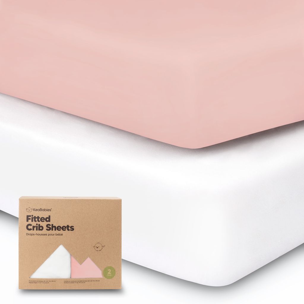 Keababies Paquete de 2 Sábanas de cuna Soothe (rosa), Estilo: Rosa