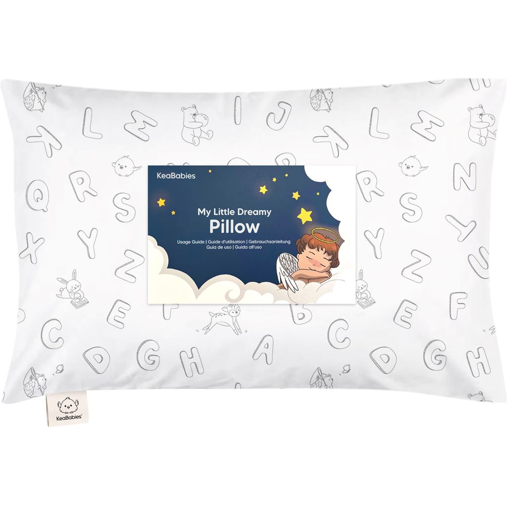 Keababies Almohada para niños pequeños con funda de almohada (ABC Land), color: ABC Land