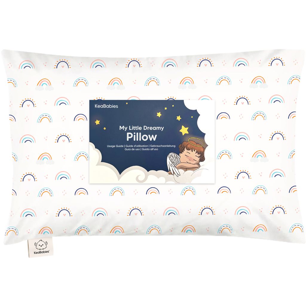 Keababies Almohada para niños pequeños con funda de almohada (Jolly Rainbow), color: Jolly Rainbow