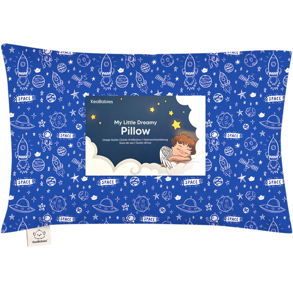 Keababies Almohada para niños pequeños con funda de almohada (Off To Space), Color: Off To Space