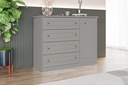 GAVETERO AMERICANO 1 PUERTA + 4 GAVETAS GRIS
