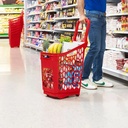 CESTA DE TRANSPORTE CON RUEDAS 65L ROJO