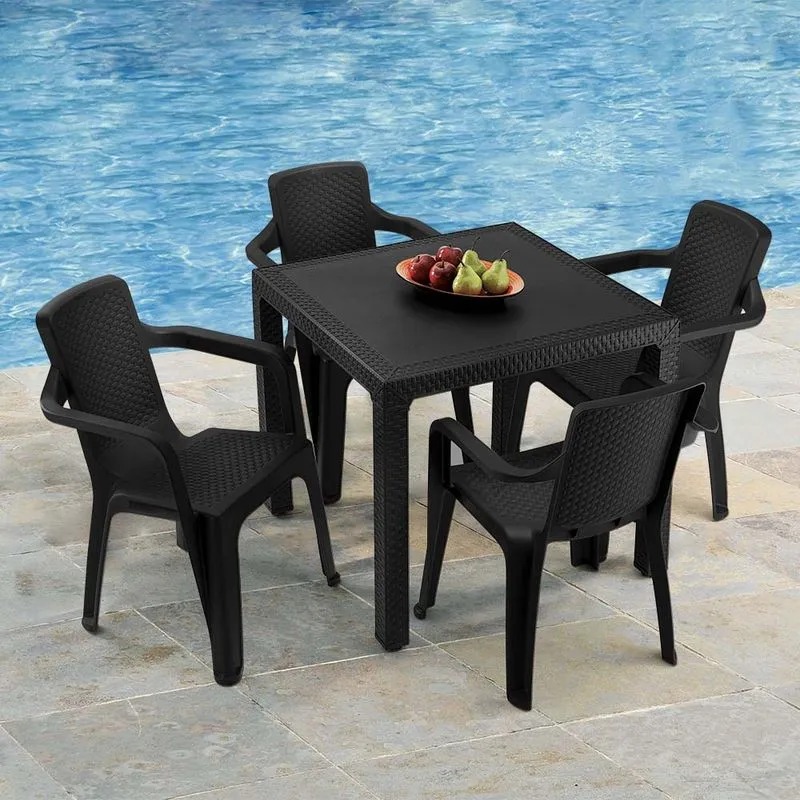 MESA ETERNA CUADRADA 80 CMS NEGRA