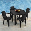 MESA ETERNA CUADRADA 80 CMS NEGRA
