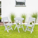 JUEGO MESA REDONDA +2 SILLAS PLEGABLES BARU GRIS HIELO