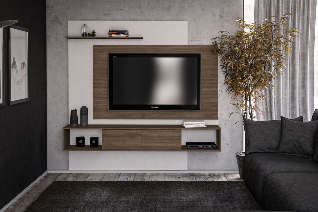 PANEL DE PARED PARA LCD PARK AVENUE, BLANCO CASTAÑO, 190724.0002