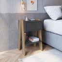 MESA DE NOCHE/VELADOR TERNI CON TOMA ELECTRICA GRAFITO CON AVEIRO OAK, CB220GFAV