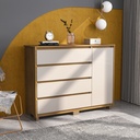 GAVETERO COIMBRA DE 4 GAVETAS Y 1 PUERTA  FREIJO/OFF WHITE,  230073.0002