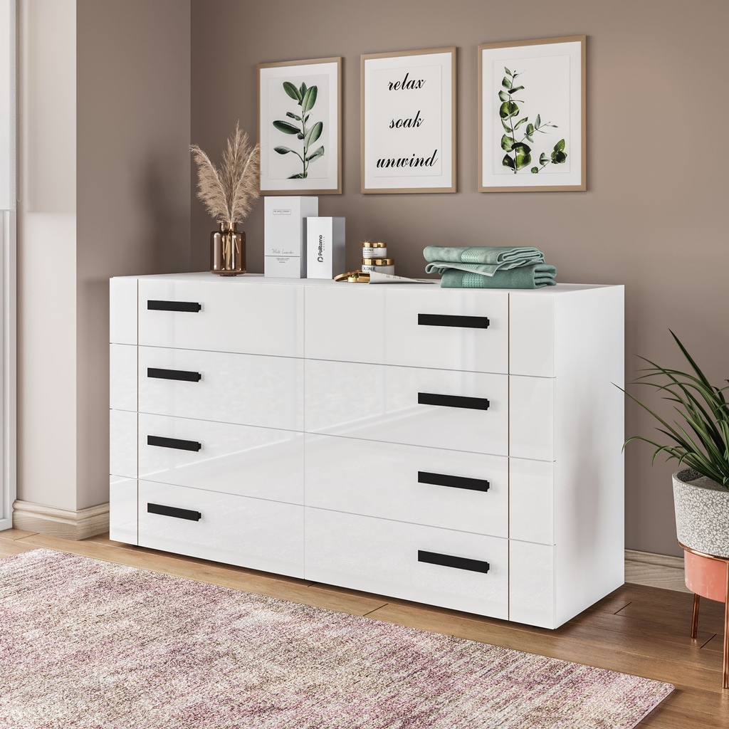 GAVETERO LISBOA DE 8 GAVETAS  BLANCO,  240838.0001