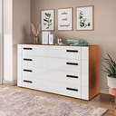 GAVETERO LISBOA DE 8 GAVETAS  FREIJO/BLANCO,  240838.0006