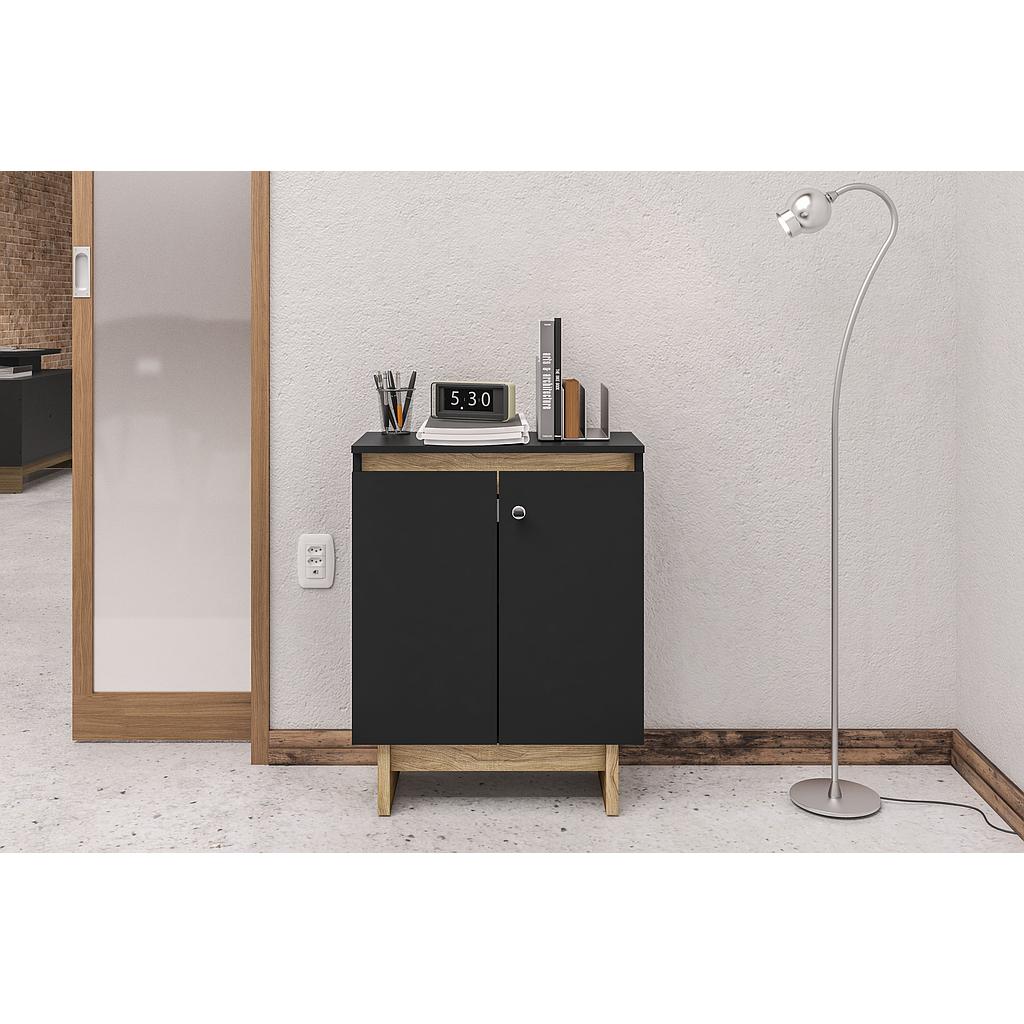 [180800.0002] GABINETE LOS ANGELES NEGRO/ROBLE CLARO