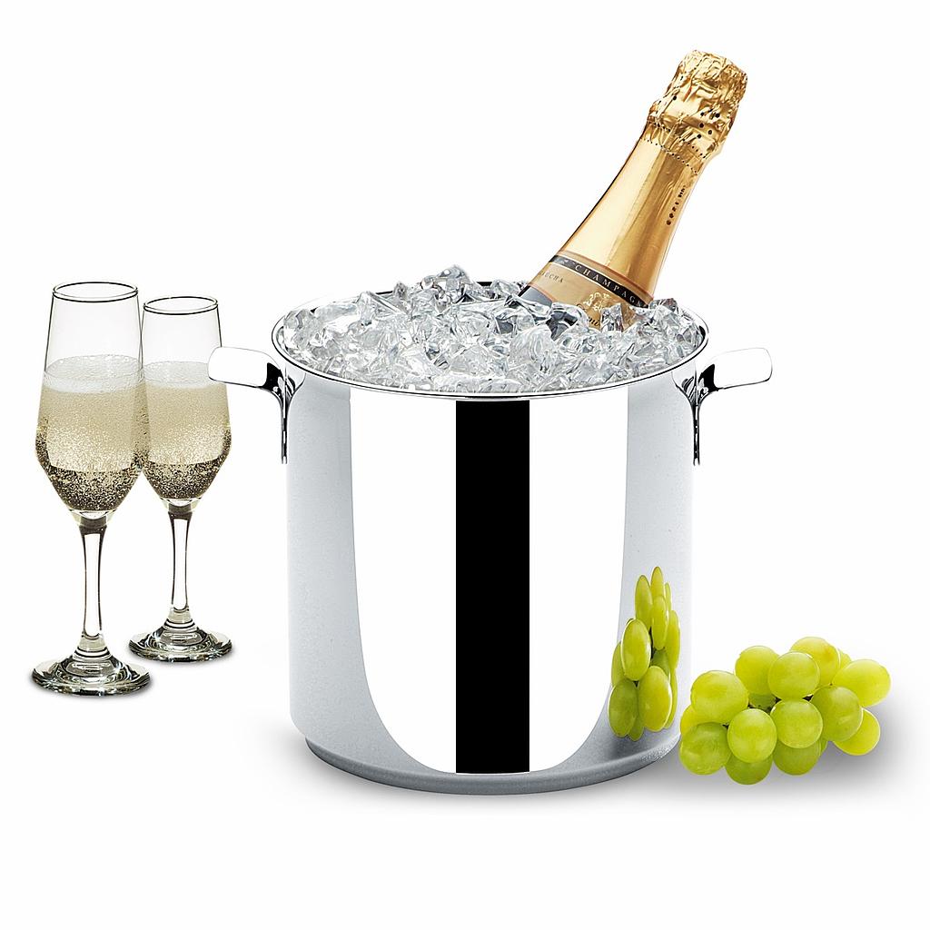 [1073/000] LINEA CALI - EN ACERO INOXIDABLE - BALDE P/ BOTELLA Ø19x18,1CM 4,2 L