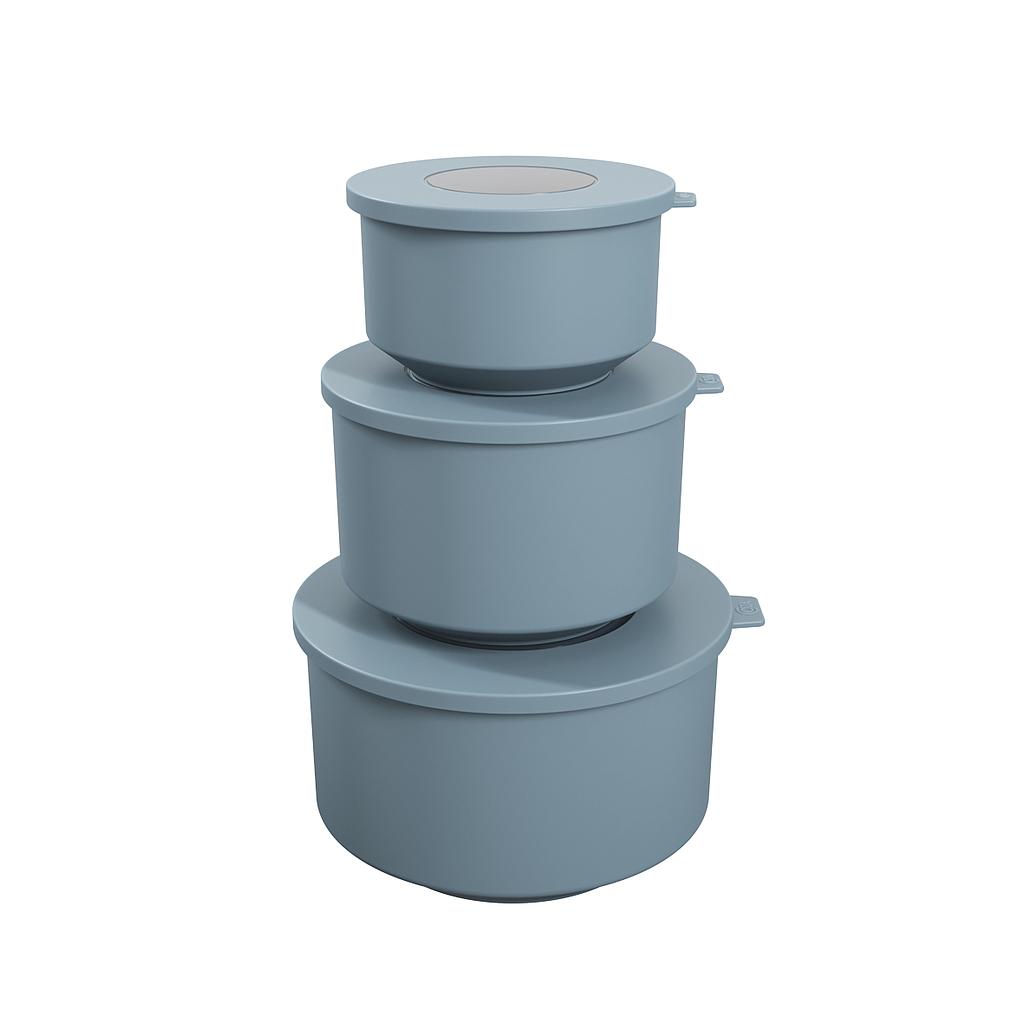 [99262/1477] JUEGO DE CONTENEDORS DE PLASTICO (500ML, 1L, 2L) HOOP AZUL FOG
