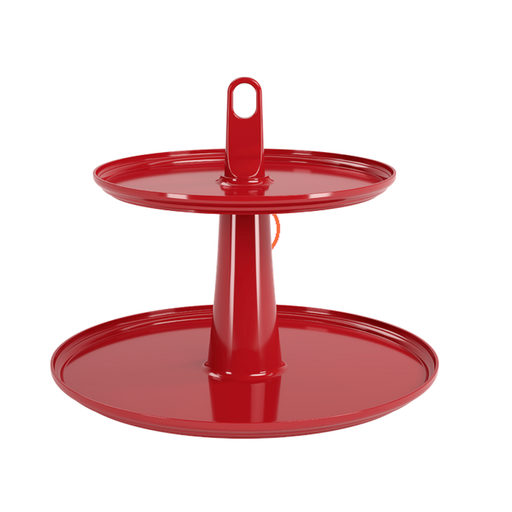 [10118/0465] PEDESTAL 2 NIVELES Ø32,50 CM DE PLASTICO CAKE ROJO BOLD