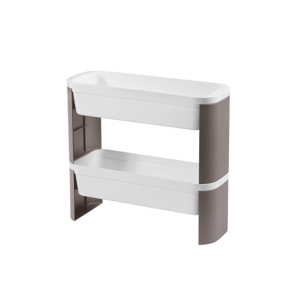 [10743/3126] ORGANIZADOR DE PLASTICO SLIM 2 PISOS 44,8 X 17,3 X 43 CM LOFT WARM GRAY