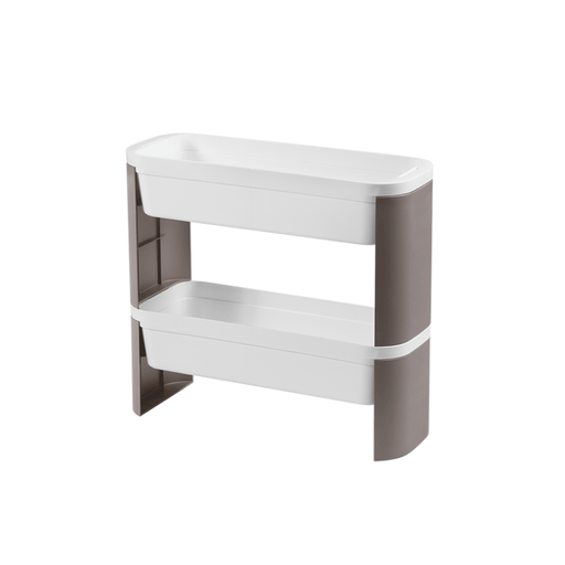 [10743/3126] ORGANIZADOR DE PLASTICO SLIM 2 PISOS 44,8 X 17,3 X 43 CM LOFT WARM GRAY