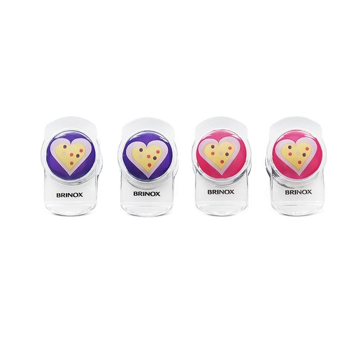[2188/335] CLIP MAGNÉTICO 4 PZS CORAZÓN DESCOMPLICA DE PLASTICO 
