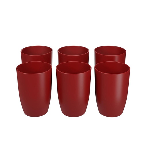 [10202/3465] JUEGO 6 VASO 275ML DE PLASTICO COZY ROJO BOLD 