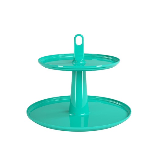 [10118/0129] PEDESTAL 2 NIVELES Ø32,50 CM DE PLASTICO CAKE VERDE 