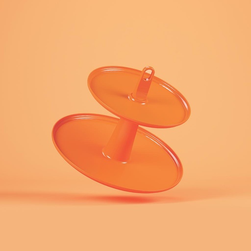 [10118/0464] PEDESTAL 2 NIVELES Ø32,50 CM DE PLASTICO CAKE MANDARINA 