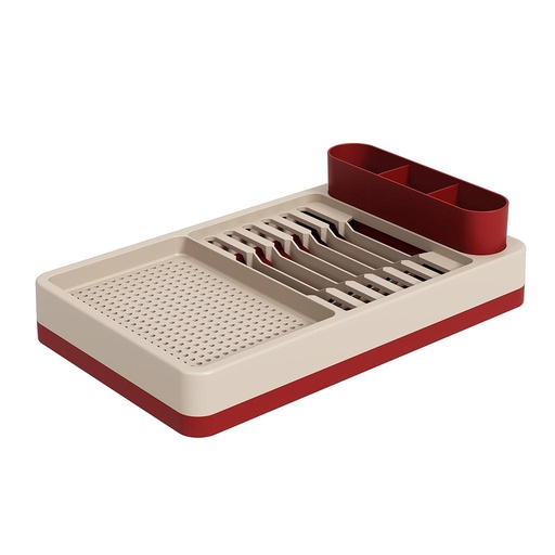 [17000/1332] ESCURRIDOR DE PLATOS DE PLASTICO FLAT ROJO BOLD + LIGHT GRAY 