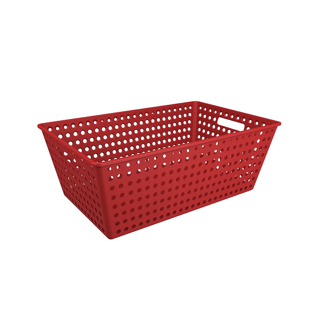 [10869/0465] CANASTA EXTRA GRANDE DE PLASTICO ONE 59,5 X 38,8 X 22,3 CM ROJO BOLD 