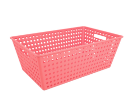 [10869/0475] CANASTA EXTRA GRANDE DE PLASTICO ONE 59,5 X 38,8 X 22,3 CM ROSA ELECTRICO 