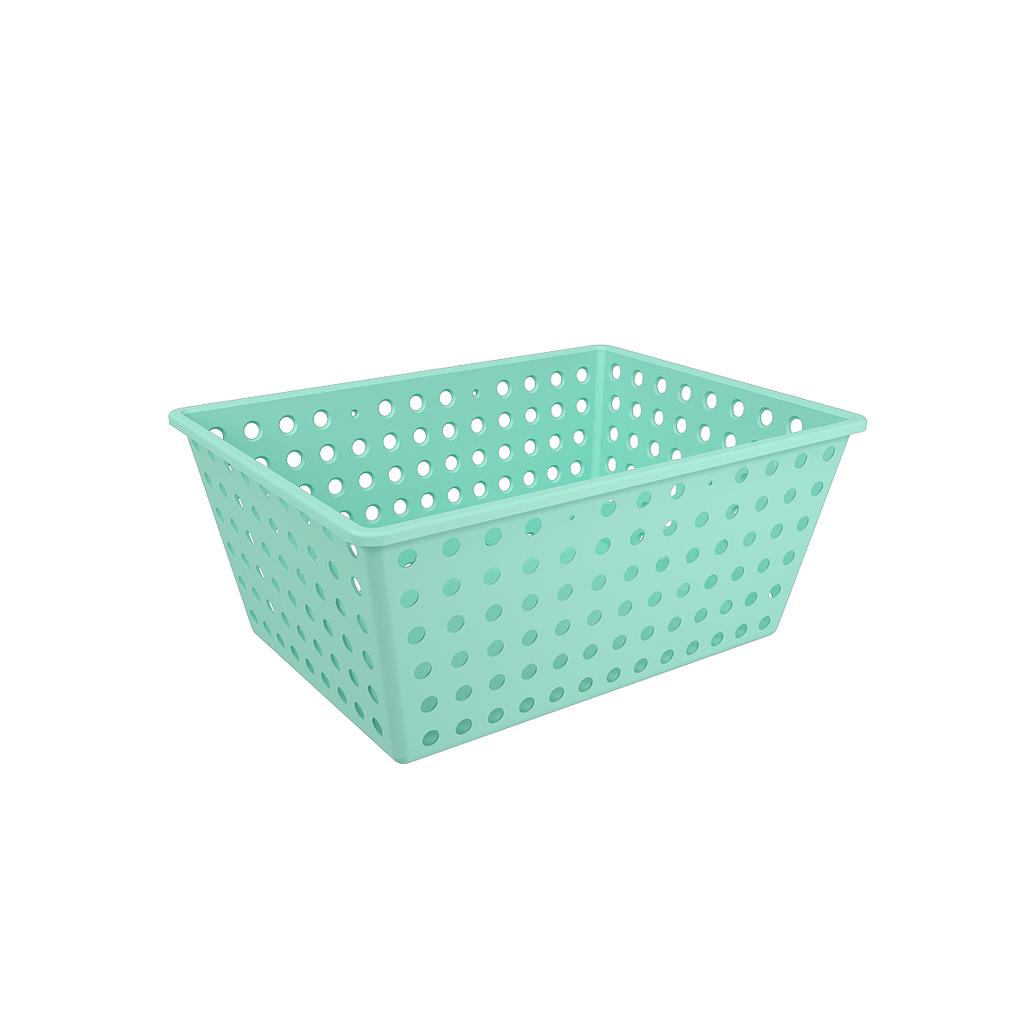 [10818/0473] CANASTA MAXI DE PLASTICO 39 X 30 X 16,8 CM ONE VERDE ELECT 
