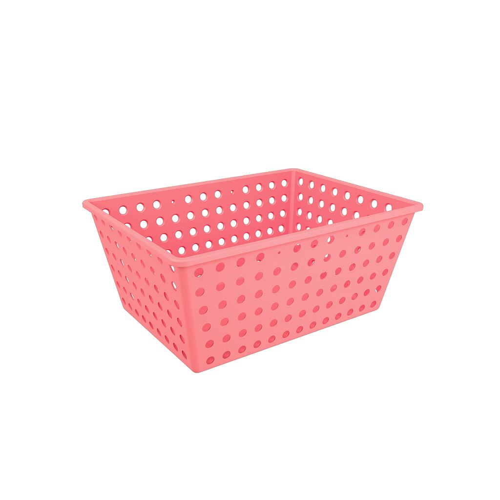 [10818/0475] CANASTA MAXI DE PLASTICO 39 X 30 X 16,8 CM ONE ROSA ELECT 