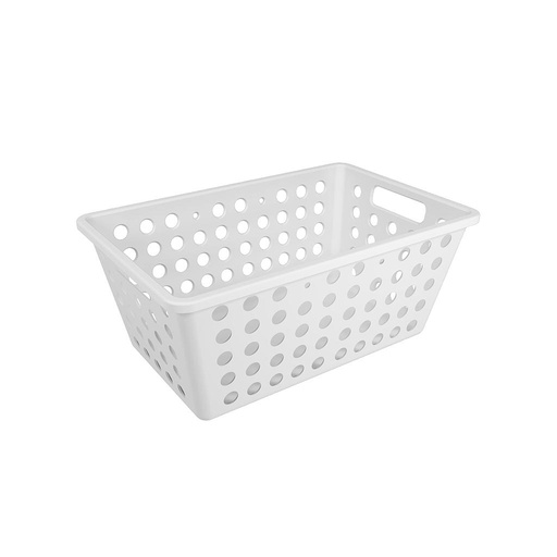 [10806/0007] CANASTA GRANDE DE PLASTICO 28,8 X 19,1 X 12,3 CM ONE BLANCO 