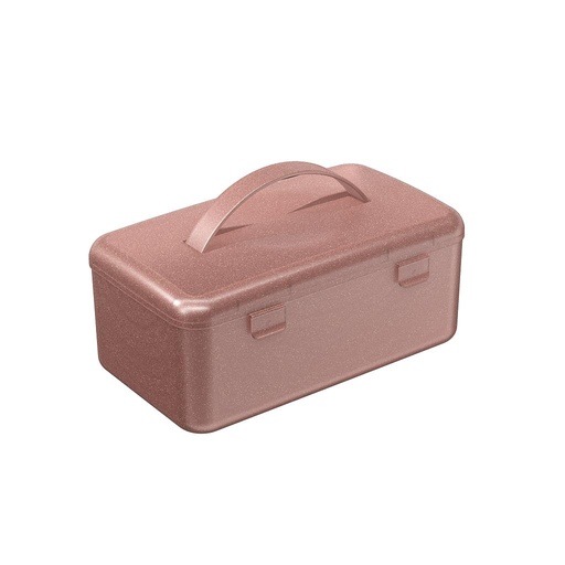 [13110/0485] MEGA NECESARIA DE PLASTICO 23,7 X 14 X 10,3 CM PERSONAL ROSA GLITER 