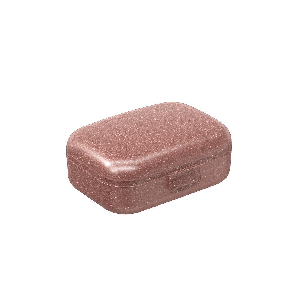 [13088/0485] MINI NECESARIA DE PLASTICO 10,8 X 8,2 X 4,4 CM PERSONAL ROSA GLITER 