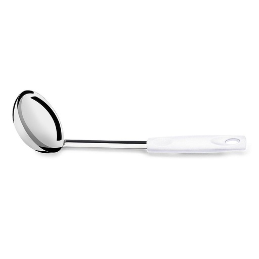 [2220/303] LINEA ASTI - EN ACERO INOXIDABLE MANGO PP - CAZO 28,50CM -BLANCO