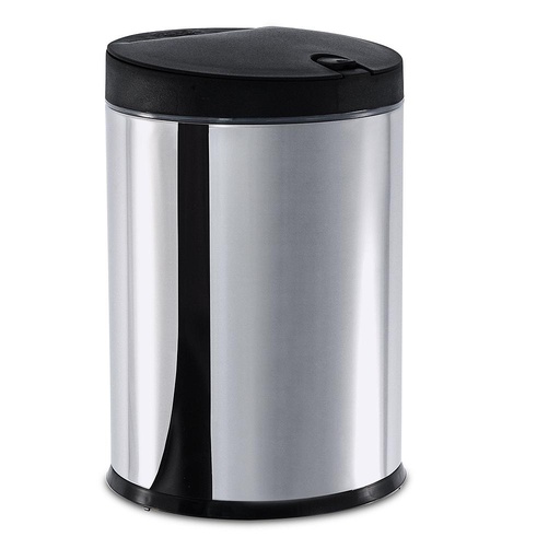 [3050/252] LINEA DECORLINE - EN ACERO INOXIDABLE - BASURERO PRESS C/ TAPA PP 4,00L - NEGRO