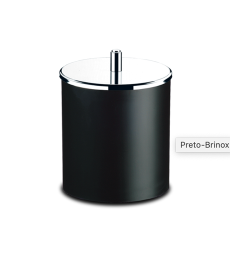 [3400/252] LINEA DECORLINE - EN PLASTICO - C/TAPA ACERO INOXIDABLE BASURERO 5,40L - NEGRO