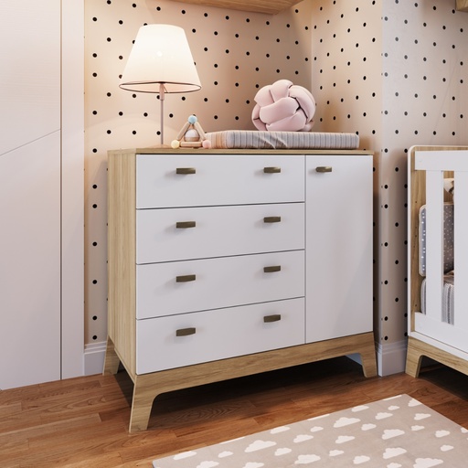 [FM004ITBC] GAVETERO 4 CAJONES + 1 PUERTA LINEA PANAL ITAPUÃ CON BLANCO