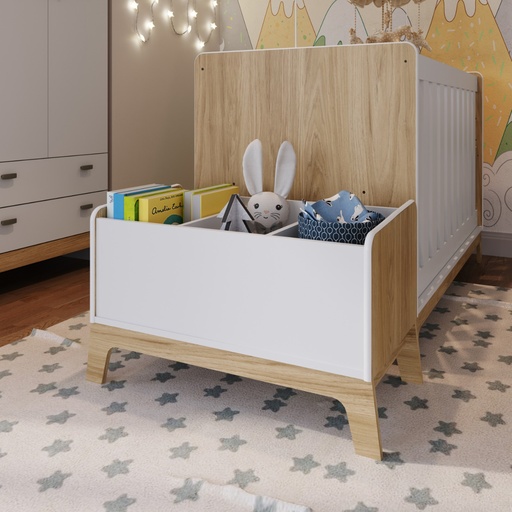 [FM010ITBC] CAJA DE JUGUETES Y LIBROS LÍNEA PANAL DE ABEJA ITAPUÃ CON BLANCO 