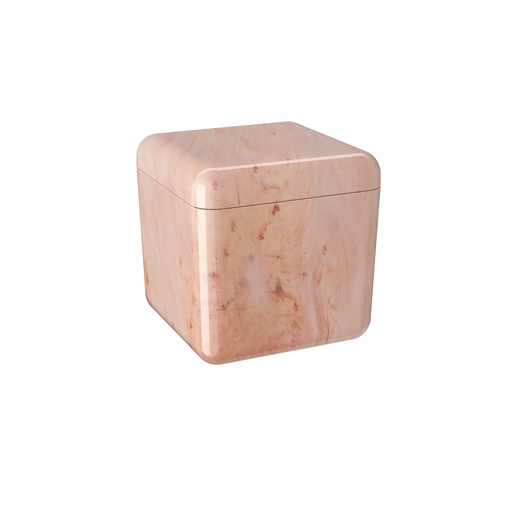 [20879/0490] Porta Algodon de Plastico Cube Rosa Marmol