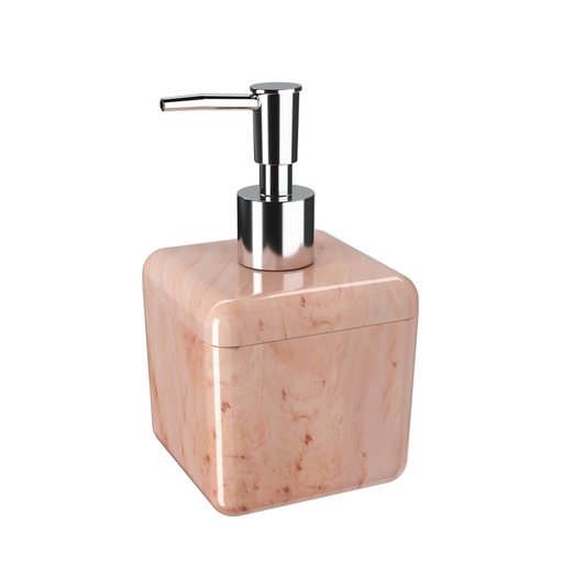 [20878/0490] Dispensador Jabon Liquido de Plastico 330 ML Cube Marmol Rosa