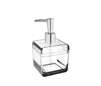 [20878/0009] Dispensador Jabon Liquido de Plastico 330ML Cube Cristal