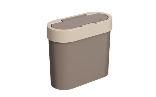 [17003/0334] Basurero Apertura C/Boton de Plastico 2,80L Flat Warm Gray + Light Gray