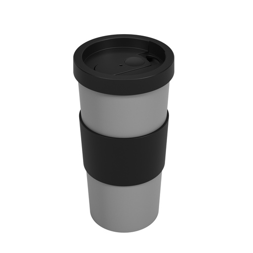 [13152/0355] Vaso de Cafe Plastico Nutri 8,6x8,6x16,2CM Gris + Negro