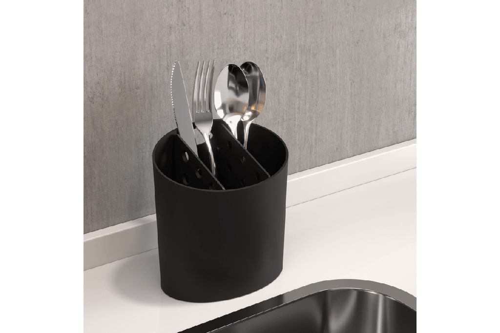 [10840/0008] Escurridor de Cubiertos de Plastico Basic Negro