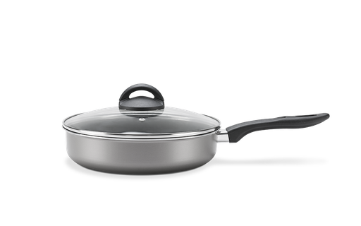 [7014/371] LINEA CHILLI - EN ALUMINIO -SARTEN RECTA Ø24CM 2,00L C/TAPA PLATA 