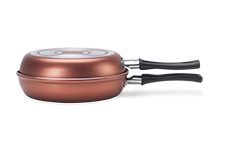 [7111/470] LINEA CLOVE - EN ALUMINIO - DOBLE SARTEN Ø14CM COBRE 