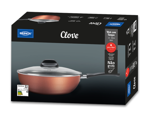 [7111/468] LINEA CLOVE - EN ALUMINIO - WOK C/TAPA Ø28CM 4,10L COBRE 
