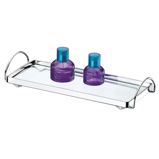 [1790/100] LINEA BEL GIORNO - HILO CROMADO - SOPORTE MULTIUSO C/VIDRIO FUME 32x13x6CM